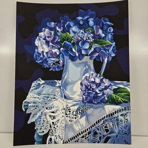 Hydrangea Melody Finished Acrylic Painting Paint By Number Floral Still Life